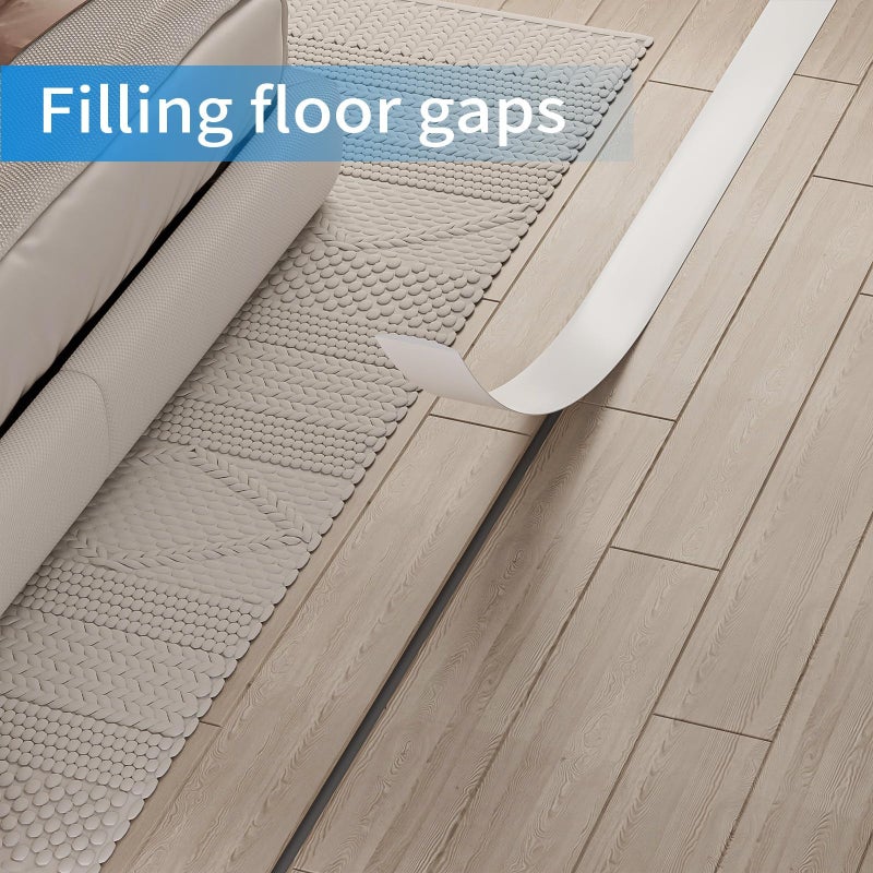 Greymond Floor Transition Strip Cover Strips, Self Adhesive Vinyl Flooring Transitions Divider for Carpet,Threshold,Floor Tiles and Gaps, 20FTx1.57in(White) - Image 3